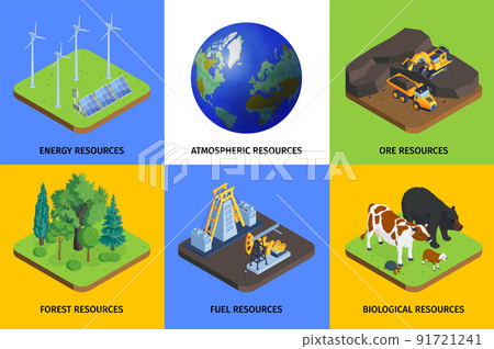 Natural Resources Isometric Concept 91721241