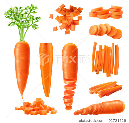 Realistic Carrot Icons Collection 91721326