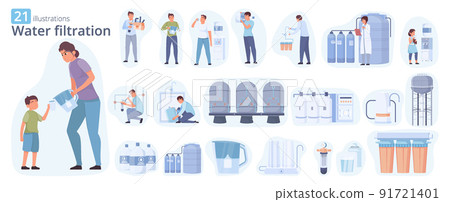 Water Purification Icons Collection Water Purification Icons Collection 91721401