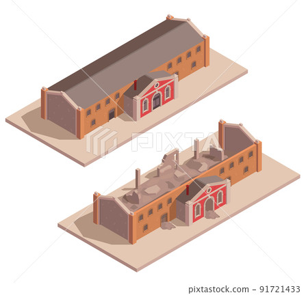 Old Industrial Building Set 91721433