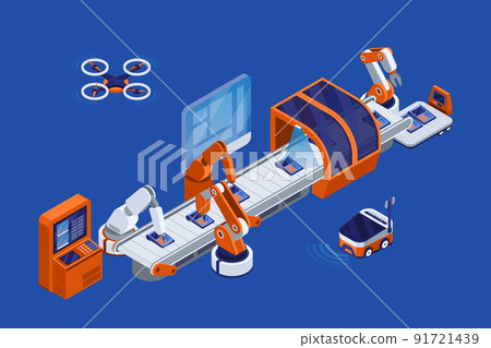 Smart Industry Technology Isometric Concept 91721439