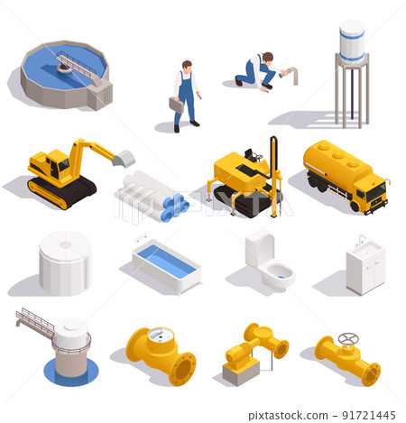 Water Supply Isometric Set - Stock Illustration [91721445] - PIXTA