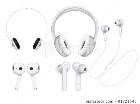 White Wireless Headphones Set White Wireless Headphones Set 91721543