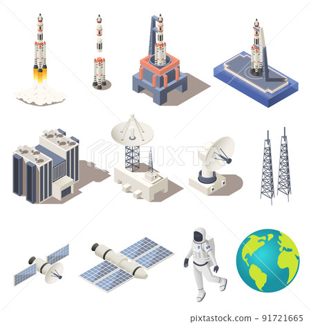Space Research Icons Set 91721665