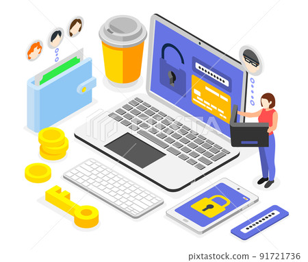 Laptop Wallet Scammers Composition Laptop Wallet Scammers Composition 91721736