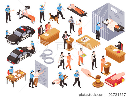 Police Law Prison Isometric Set 91721837