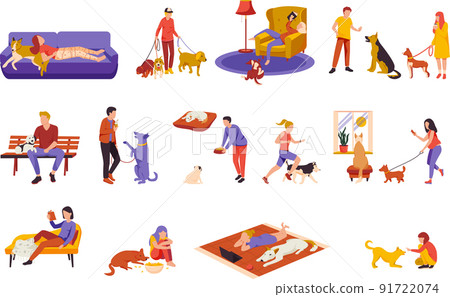 People With Dogs Set 91722074
