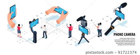 Phone Camera Isometric Infographics 91722374