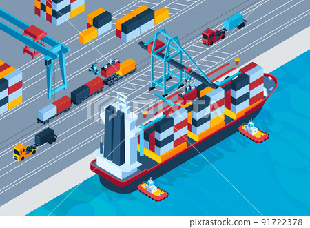 Ship With Goods In Containers Ship With Goods In Containers 91722378