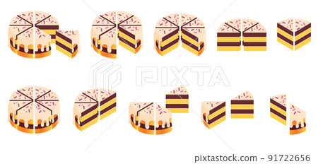 Slicing Cake Isometric Collection 91722656