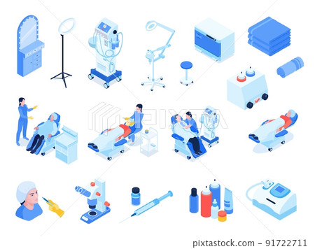 Isometric Cosmetology Set 91722711