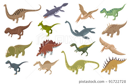Isometric Dinosaurs Icons Collection Isometric Dinosaurs Icons Collection 91722728