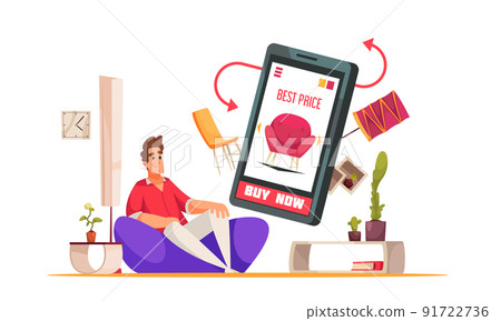 Furniture Store Online Cartoon Composition Furniture Store Online Cartoon Composition 91722736