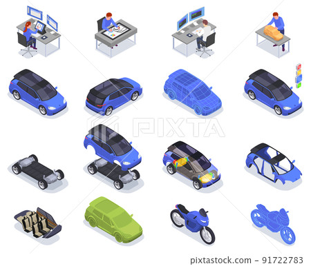 Car Designer Icons Set 91722783