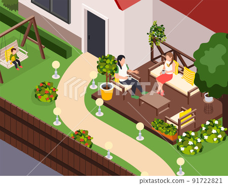 Isometric Outdoor Furniture Composition Isometric Outdoor Furniture Composition 91722821