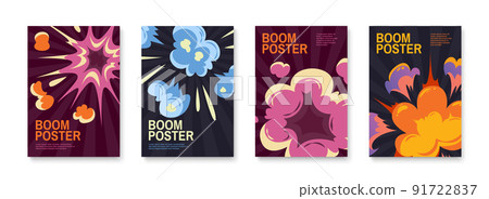 Cartoon Explosion Posters Set Cartoon Explosion Posters Set 91722837