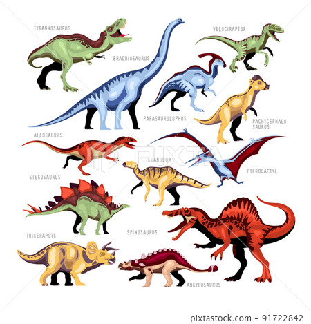 Dinosaur Color Cartoon Set 91722842