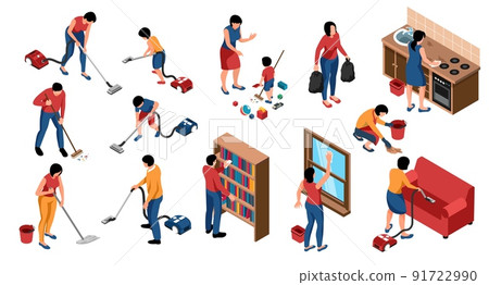 Isometric Cleaning Home Set Isometric Cleaning Home Set 91722990