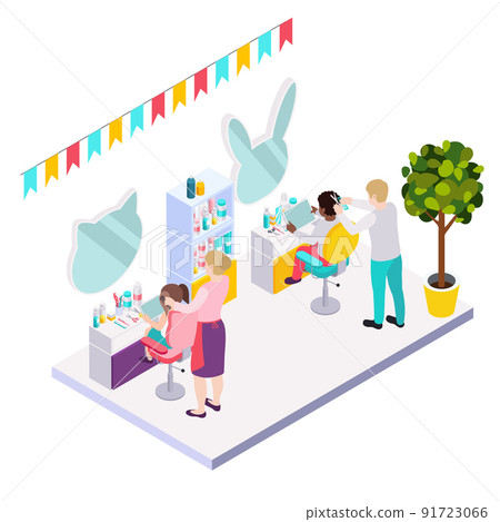 Children Haircutters Workspace Composition 91723066