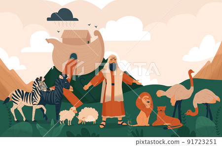 Christ bible story noah ark composition 91723251