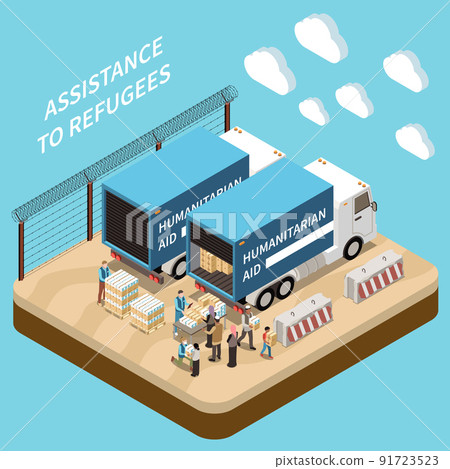 Assistance To Refugees Isometric Background Assistance To Refugees Isometric Background 91723523