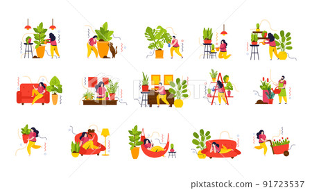 Home Garden Flat Color Set 91723537