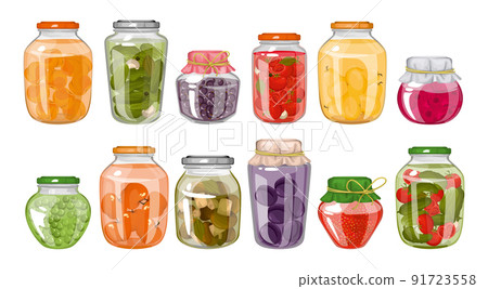 Homemade Canned Food Colored Set Homemade Canned Food Colored Set 91723558