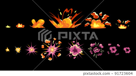 Cartoon Explosion Effect Set 91723604
