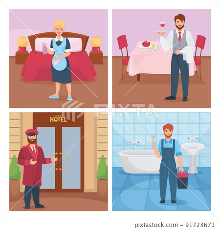 Hotel Staff Flat Compositions 91723671