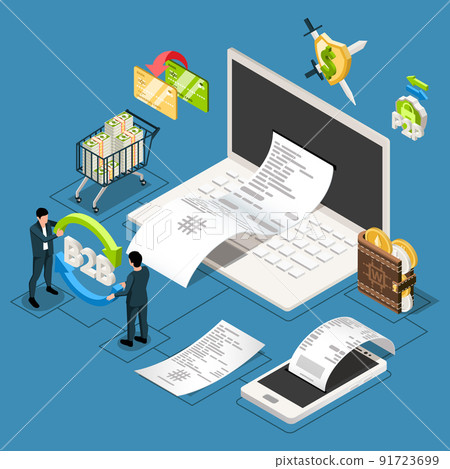 Isometric B2B Fintech Composition 91723699