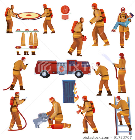 Fire Fighters Icon Set Fire Fighters Icon Set 91723707