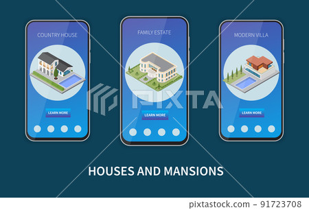 Houses And Mansions Isometric Composition Houses And Mansions Isometric Composition 91723708