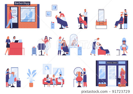 Hairdressing Salon Icons Collection 91723729