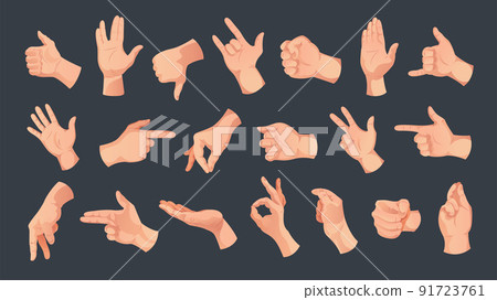 Hand Gestures Icon Set Hand Gestures Icon Set 91723761