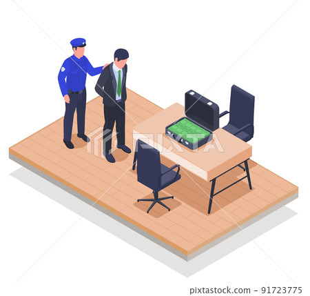 Corruption Bribery Isometric Composition 91723775