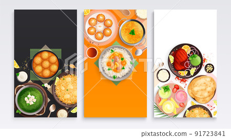 Indian Cuisine Cards Set - Stock Illustration [91723841] - PIXTA