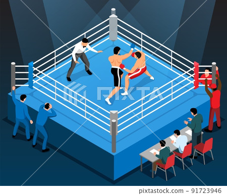Boxing Tournament Isometric Composition 91723946
