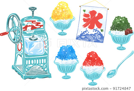 Summer cool shaved ice shaved ice maker and flag Summer cool shaved ice shaved ice maker and flag 91724847