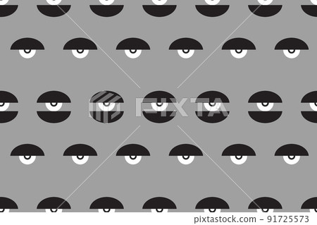 Bauhaus eye seamless pattern. Minimal geometric design of the 20s. Abstract vector template with elements of primitive forms. Bauhaus eye seamless pattern. Minimal geometric design of the 20s. Abstract vector template with elements of primitive forms. 91725573