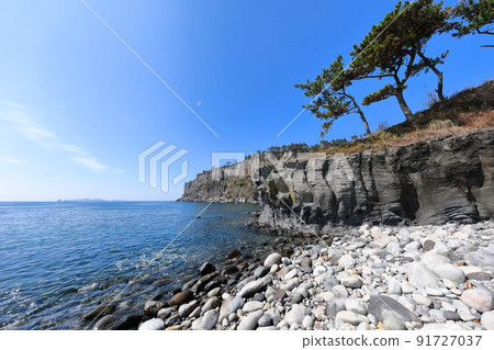 Park Soo-gijeong, lava, cliff, cliff, fishing spot, coast, beach, rest, 91727037