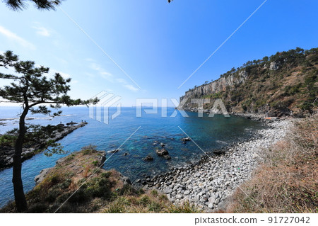 Park Soo-gijeong, lava, cliff, cliff, fishing spot, coast, beach, rest, 91727042