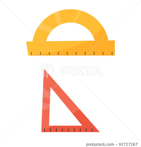 School instruments. Ruler for measure isolated on white background. Flat vector ilustration School instruments. Ruler for measure isolated on white background. Flat vector ilustration 91727267