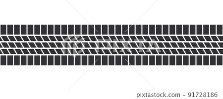 Auto tire tread seamless elements. Car tire patterns, wheel tyre tread track. Tyre print. Set of vector illustrations isolated on white background 91728186