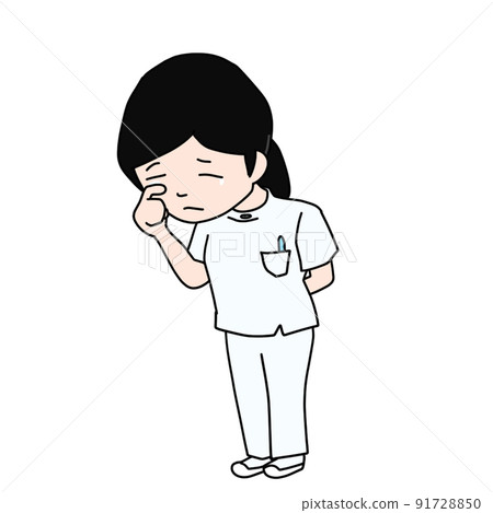 一名護士因為工作和人際關係不順利而哭泣 91728850