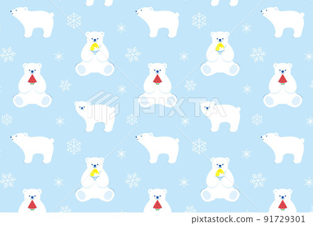 Seamless pattern of polar bears holding a kakigori Seamless pattern of polar bears holding a kakigori 91729301