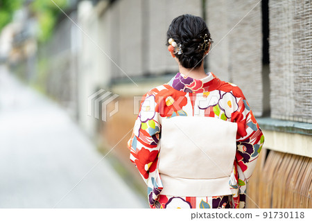 Kimono woman Kyoto women's trip back view Kimono woman Kyoto women's trip back view 91730118