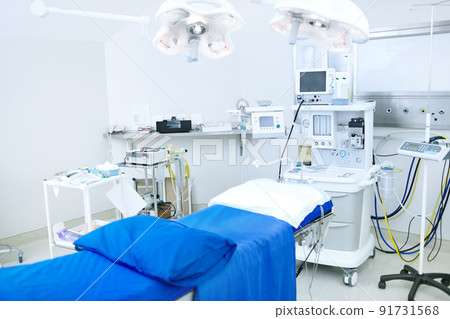 This operating room has all the latest technology. An operating room stocked with all necessary medical equipement. 91731568