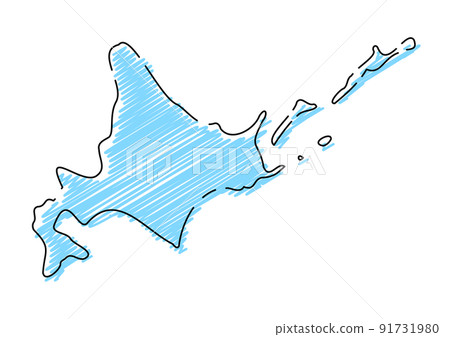 Rough hand-painted Japanese archipelago black main line light blue Rough hand-painted Japanese archipelago black main line light blue 91731980