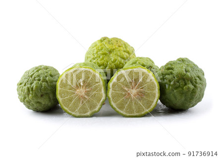 Kaffir lime isolated on white 91736914