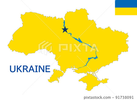 烏克蘭地圖和旗幟、首都、符號 91738091